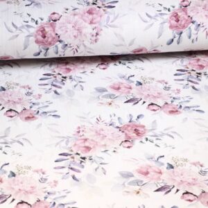 Hydrophilic Baby Cotton Digitally Printed Pink Flowers