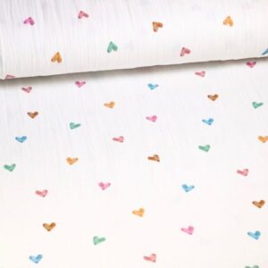 Hydrophilic Baby Cotton Printed Multicolor Hearts