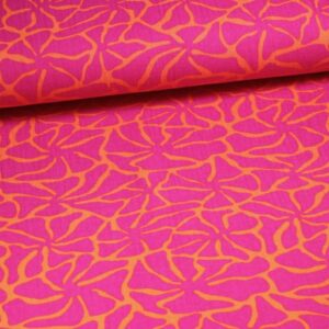 Hydrophilic Baby Cotton Printed Retro Flower Orange/Purple