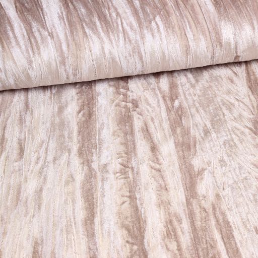 Gloss stretch velvet /velour pleated Ecru/Champagne