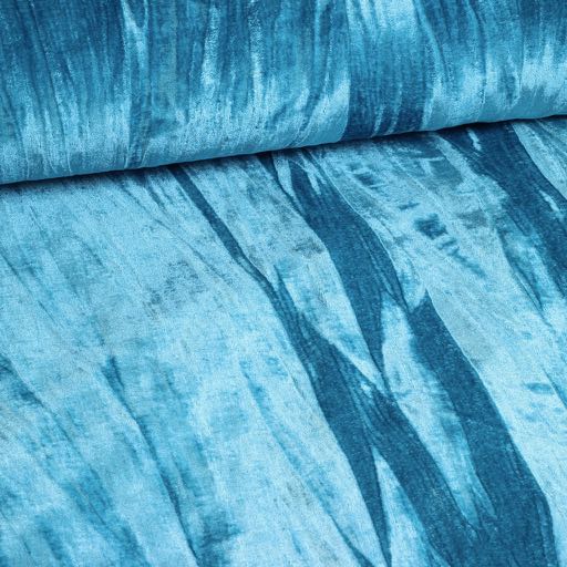 Gloss stretch velvet /velour pleated Aqua