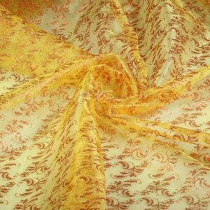 Organza printed glitter Brocade Gold