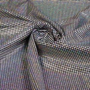 Velvet fabric stretch hologram sequins silver