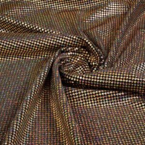 Velvet fabric stretch hologram sequins gold