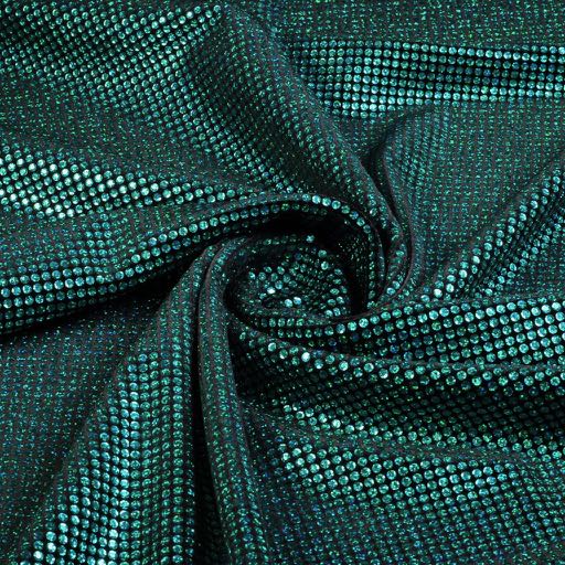 Velvet fabric stretch hologram sequins green
