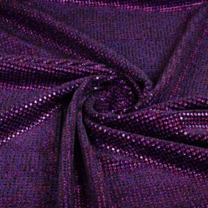 Velvet fabric stretch hologram sequins purple
