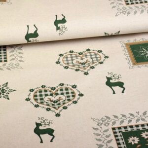 Poplin Deer Green/Gold