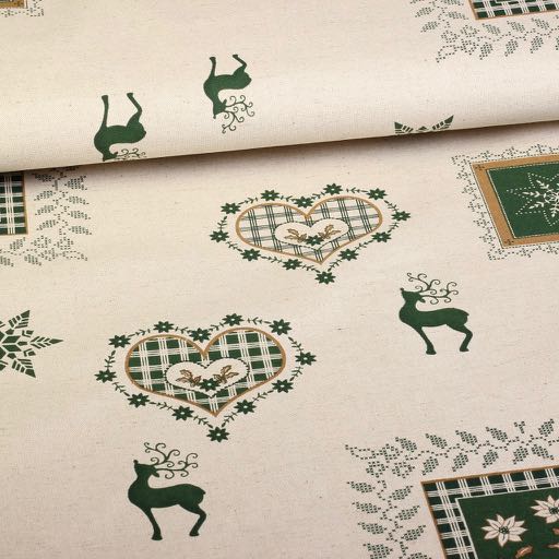 Poplin Deer Green/Gold