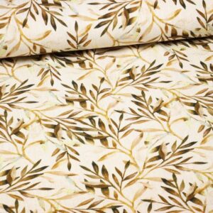 Linen viscose printed flowers 1