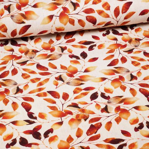 Linen viscose printed flowers 2