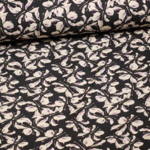 Linen viscose printed flowers 4