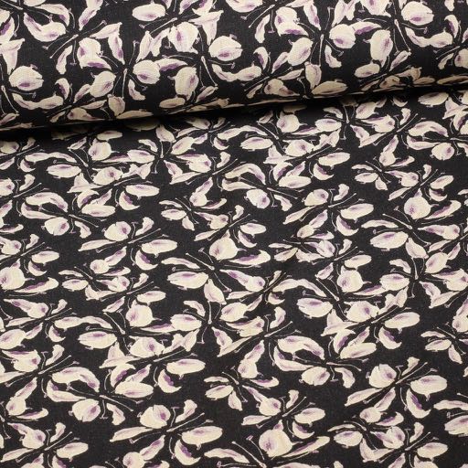 Linen viscose printed flowers 4