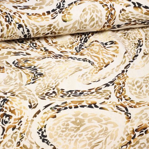 Linen viscose printed flowers 5