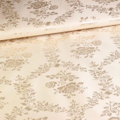 Satin jacquard rose champagne