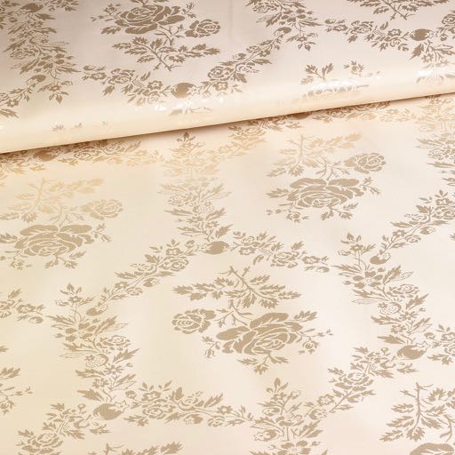 Satin jacquard rose champagne