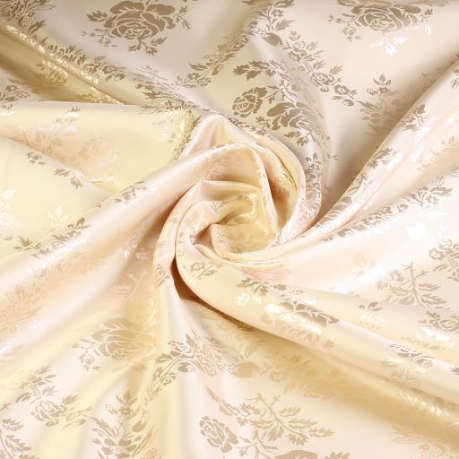 Satin jacquard rose champagne