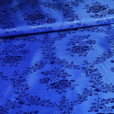 Satijn Jaquard Roos fabric cobalt