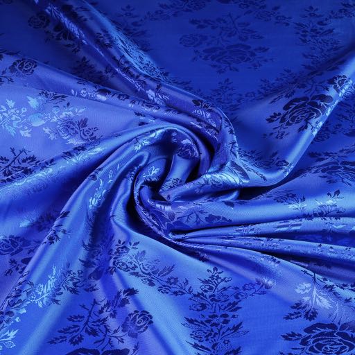 Satijn Jaquard Roos fabric cobalt