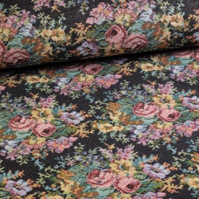 Gobelin small flower fabric gold