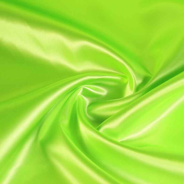 Satin fabric fluor green