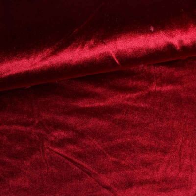 Glossy stretch velvet fabric bordeaux
