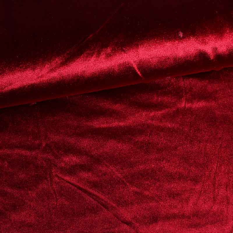 Glossy stretch velvet fabric bordeaux