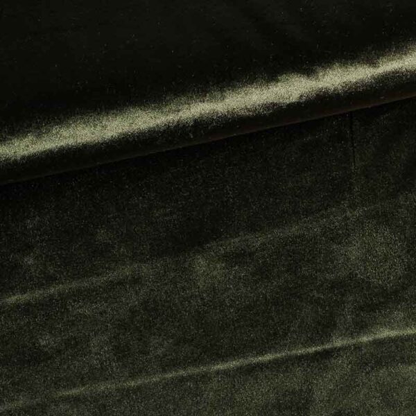 Stretch velvet fabric olive green