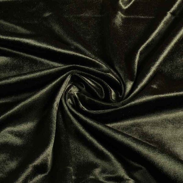Stretch velvet fabric olive green