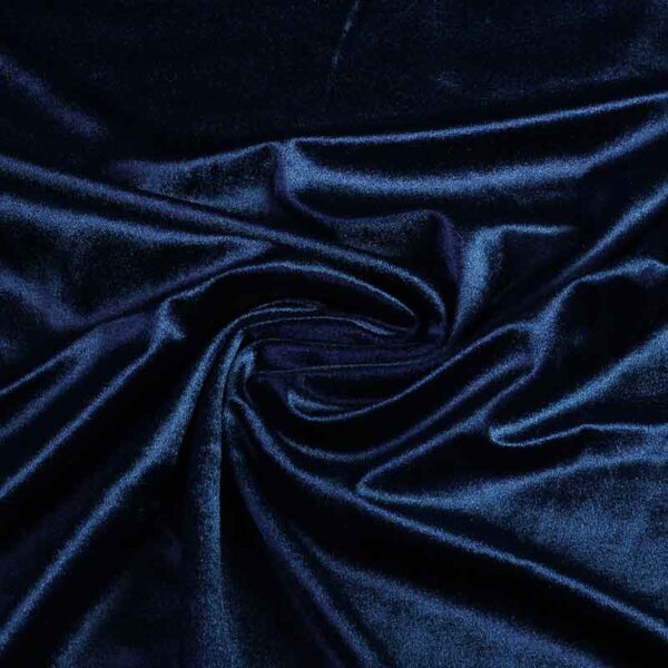 Stretch velvet fabric blue