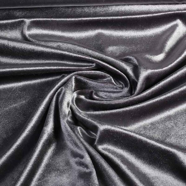 Stretch velvet fabric silver