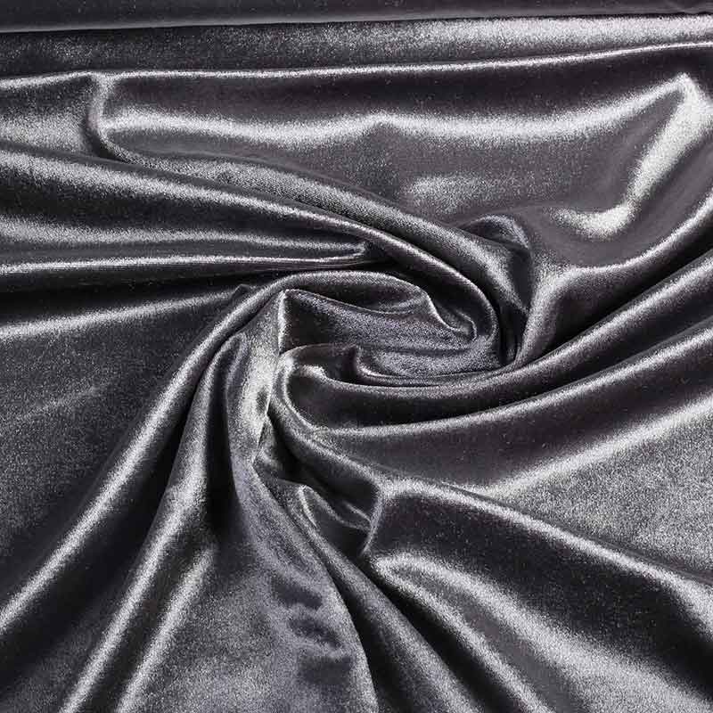 Stretch velvet fabric silver