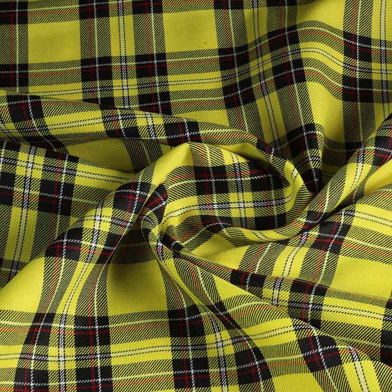 Tartan fabric yellow
