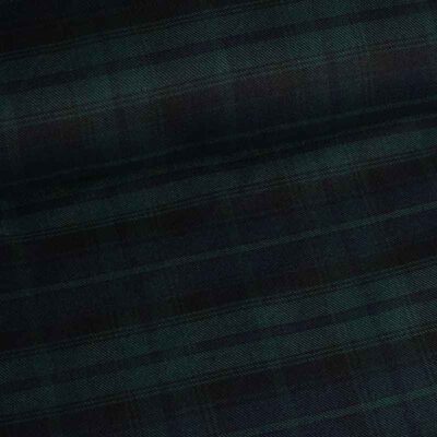 Tartan fabric black watch green