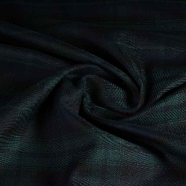 Tartan fabric black watch green