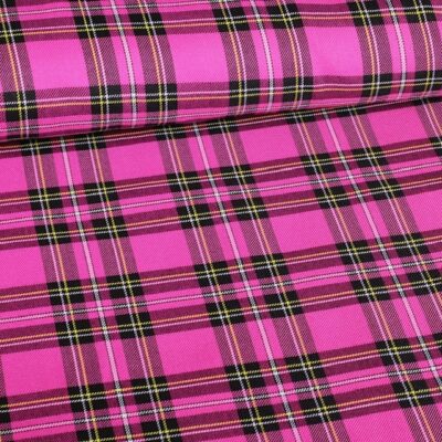 Tartan fabric fuchsia