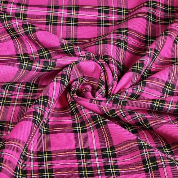 Tartan fabric fuchsia