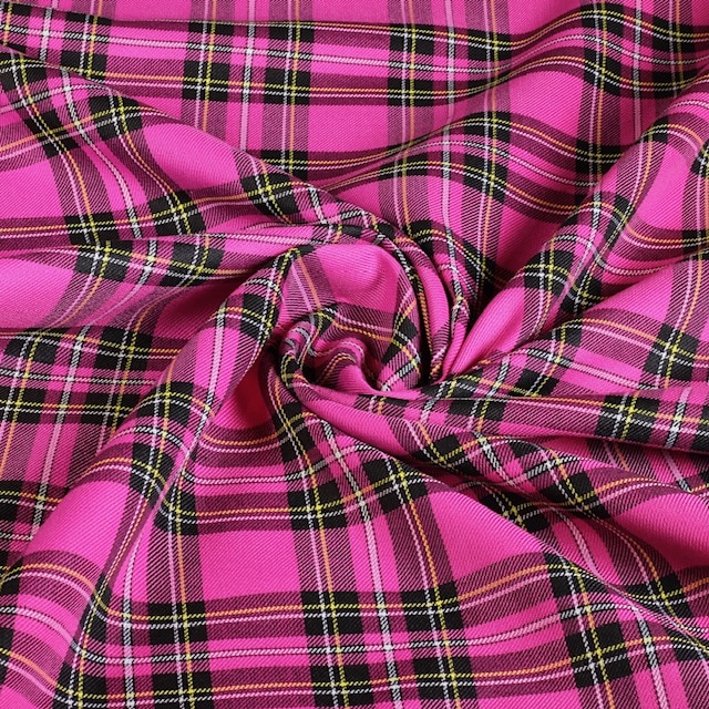 Tartan fabric fuchsia