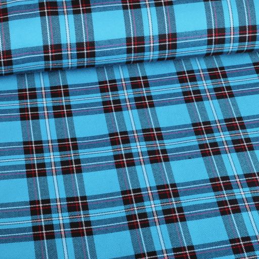 Tartan fabric aqua