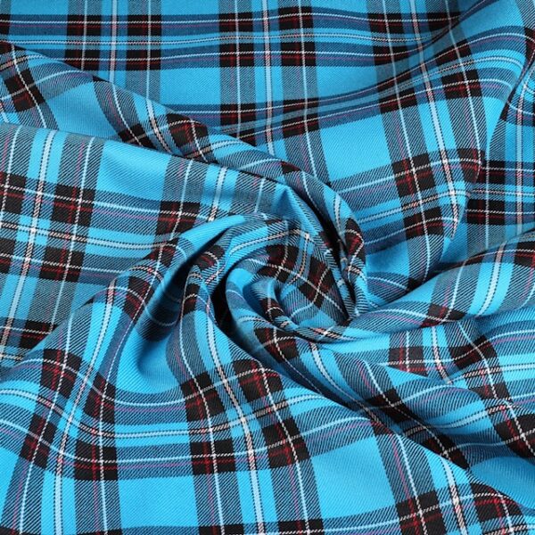 Tartan fabric aqua