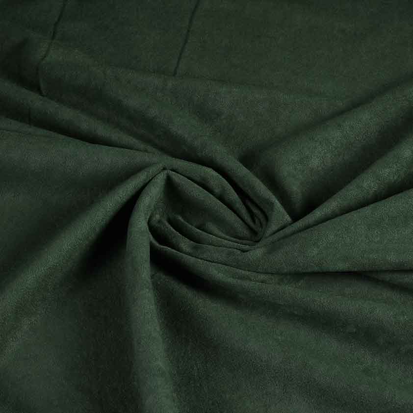 Suedine fabric dark green