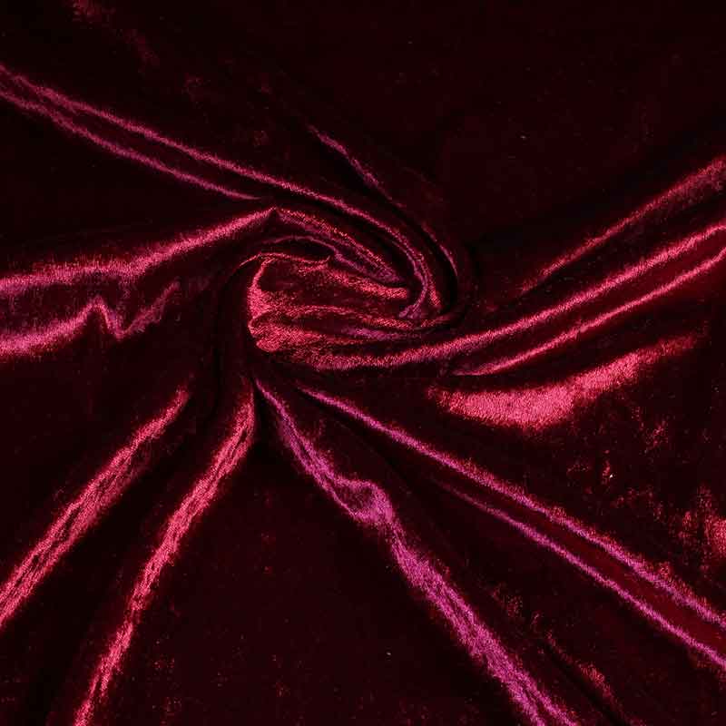 Velours de panne fabric bordeaux
