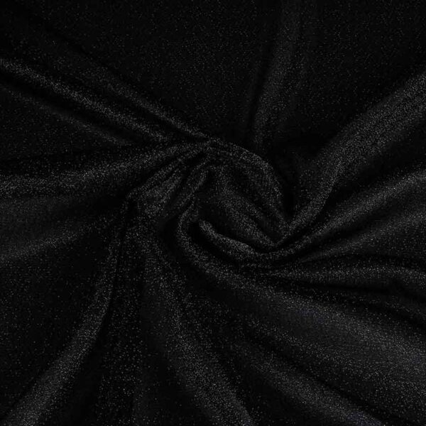 Tricot fabric lurex black