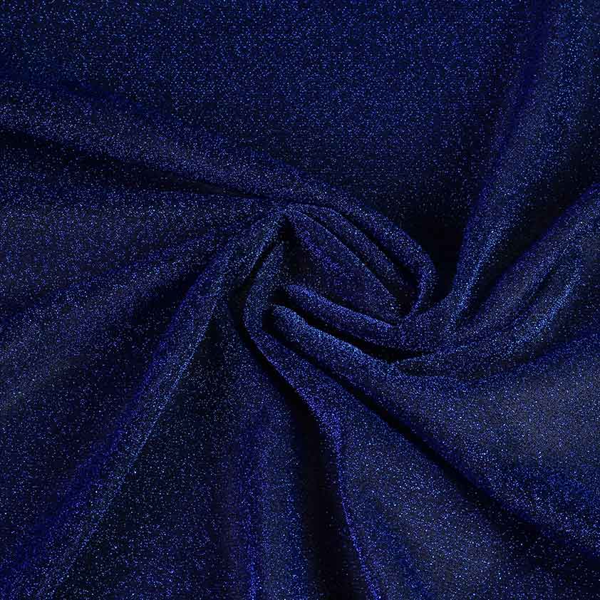 Tricot fabric lurex cobalt