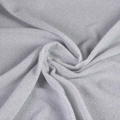 Tricot fabric lurex light silver