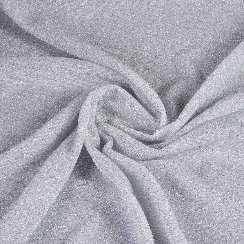 Tricot fabric lurex light silver