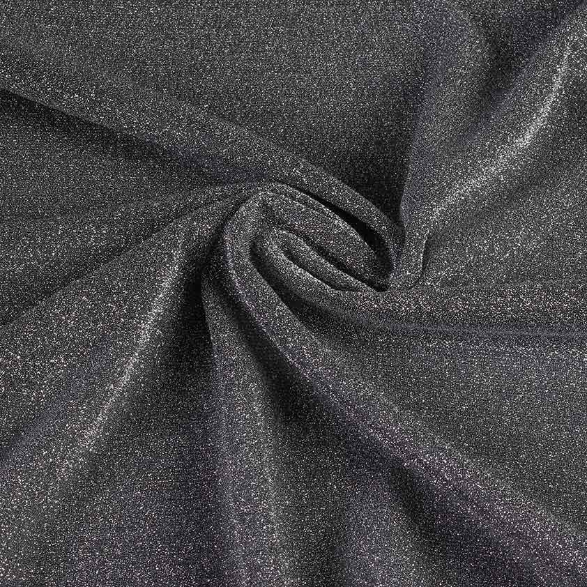 Tricot fabric lurex dark silver