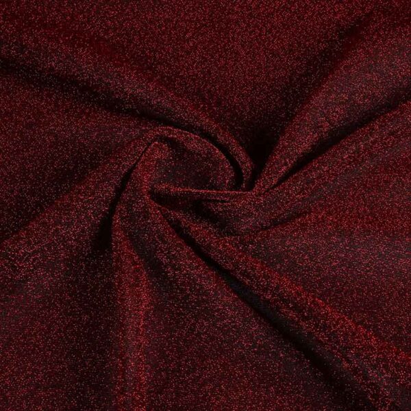 Tricot fabric lurex red