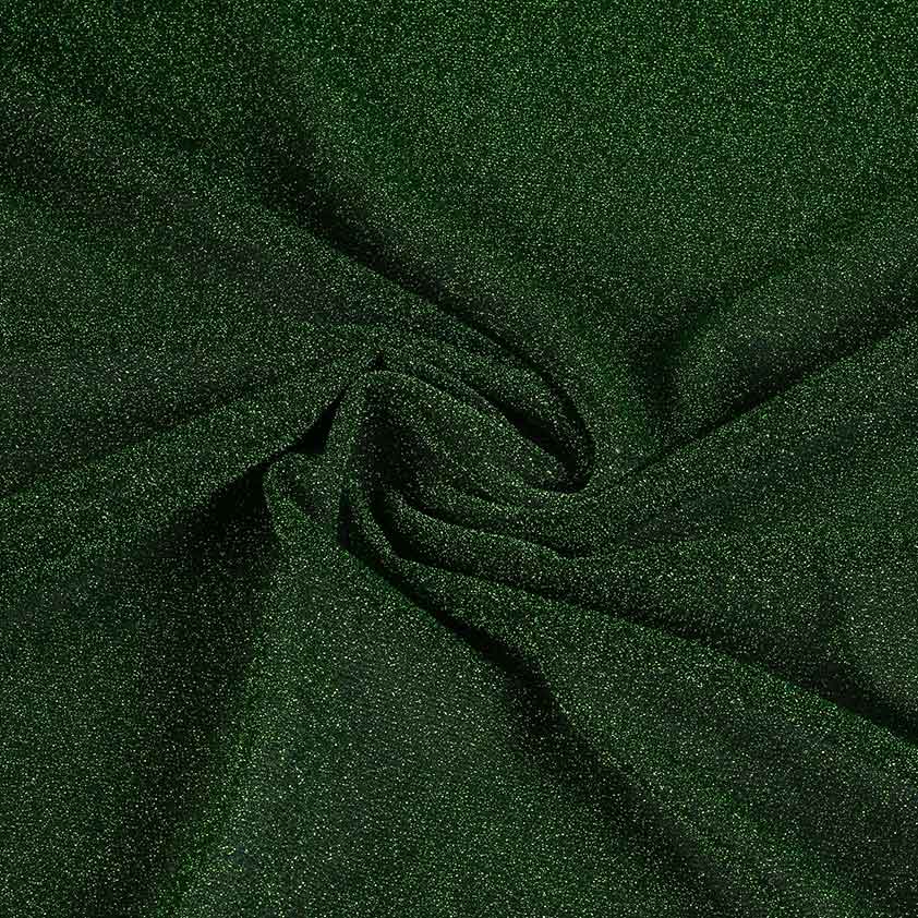 Tricot fabric lurex green