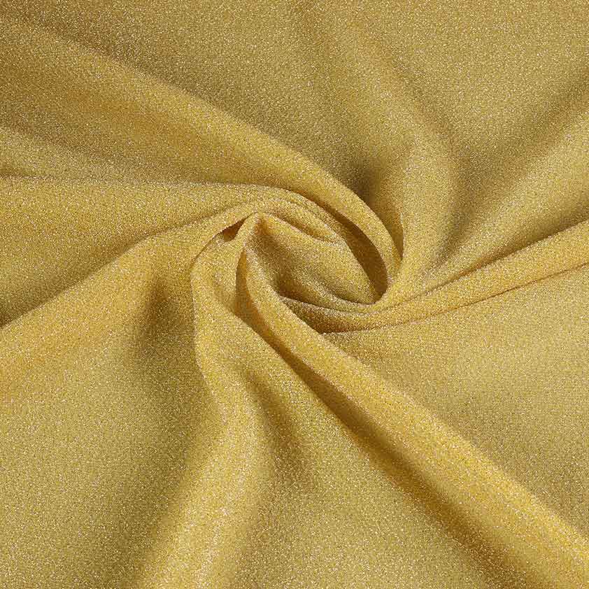 Tricot fabric lurex ochre yellow