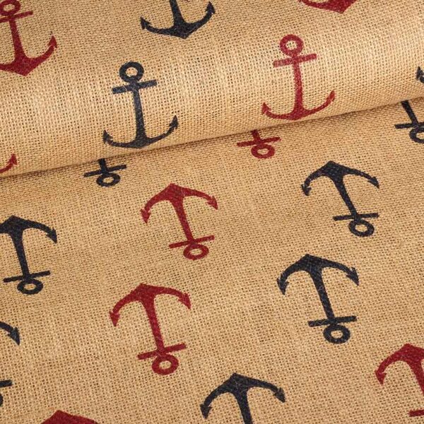 Jute fabric anchor print